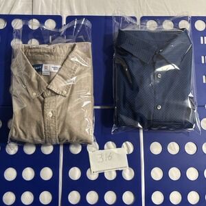 Lot of 2 Men's Dress Shirts XXL – Old Navy & JF – Long Sleeve Button Down